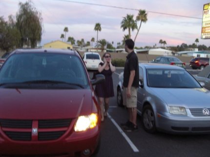 Molly and Chris in Phoenix. No one knows how she escaped. (February 2011)
